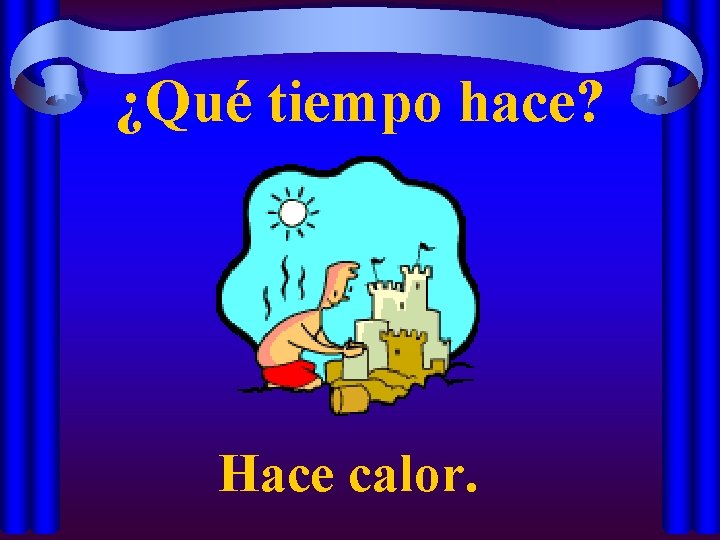 ¿Qué tiempo hace? Hace calor. 