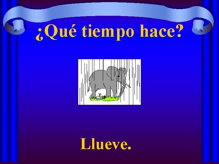 ¿Qué tiempo hace? Llueve. 