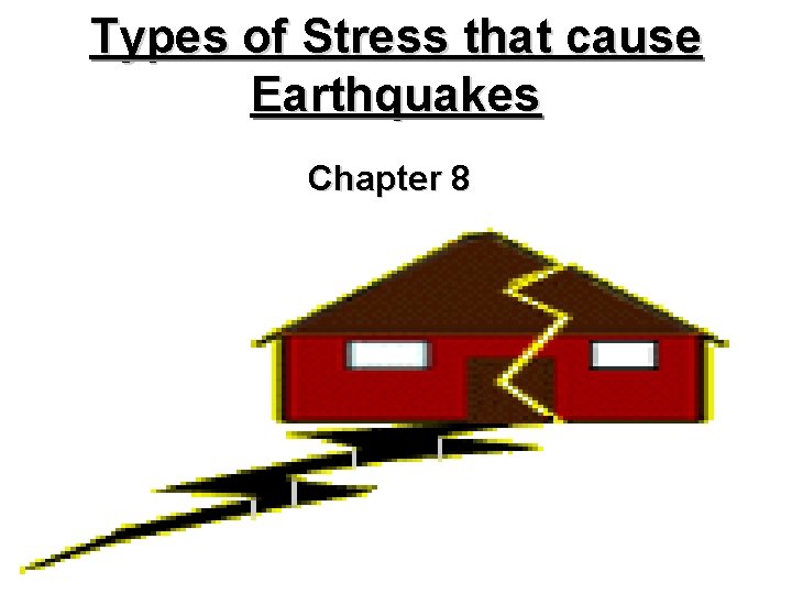 Types of Stress that cause Earthquakes Chapter 8 