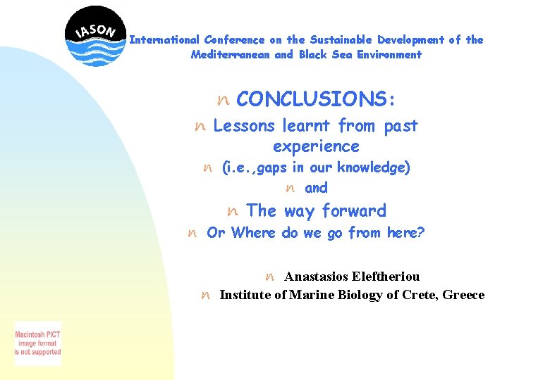 International Conference on the Sustainable Development of the Mediterranean and Black Sea Environment n