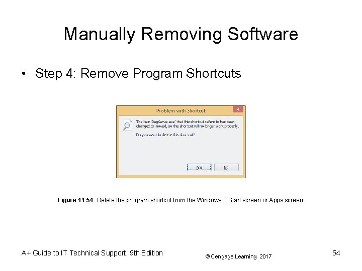 Manually Removing Software • Step 4: Remove Program Shortcuts Figure 11 -54 Delete the Manually Removing Software • Step 4: Remove Program Shortcuts Figure 11 -54 Delete the