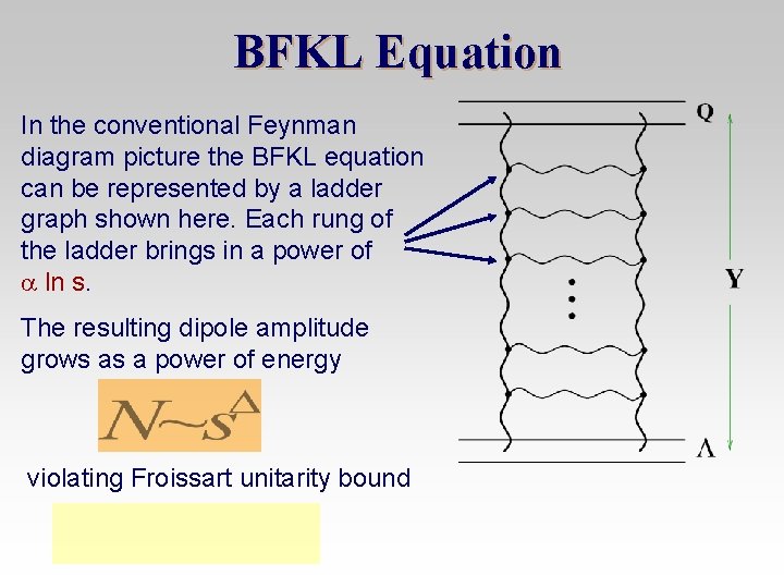 BFKL Equation In the conventional Feynman diagram picture the BFKL equation can be represented