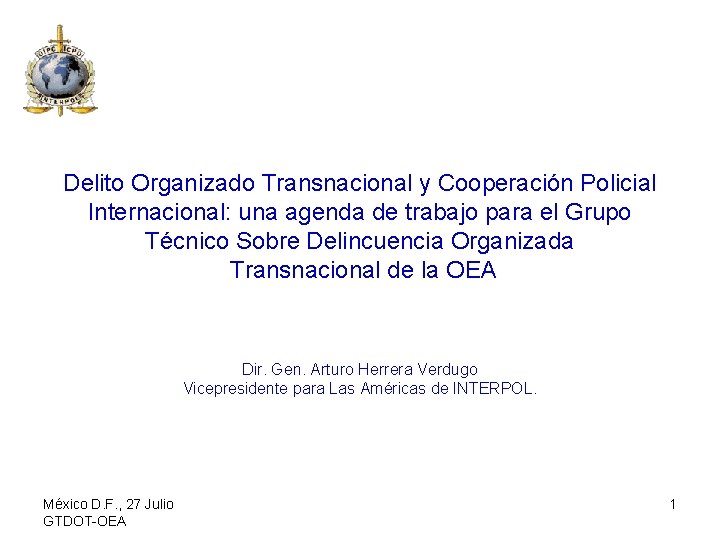 Delito Organizado Transnacional y Cooperación Policial Internacional: una agenda de trabajo para el Grupo