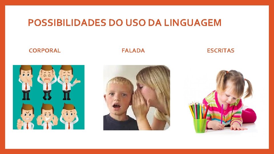 POSSIBILIDADES DO USO DA LINGUAGEM CORPORAL FALADA ESCRITAS POSSIBILIDADES DO USO DA LINGUAGEM CORPORAL FALADA ESCRITAS