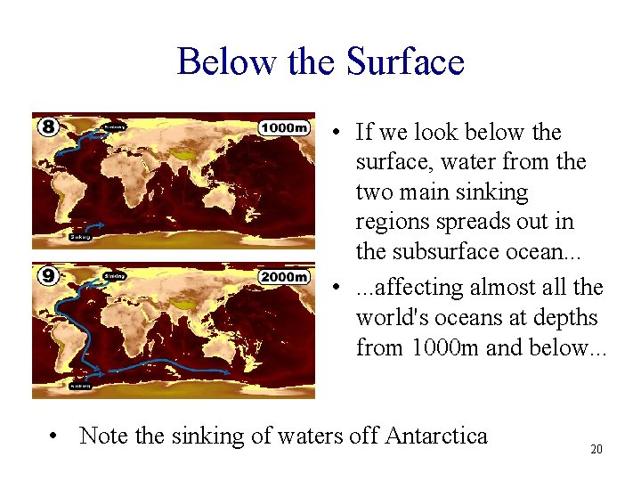 Below the Surface • If we look below the surface, water from the two