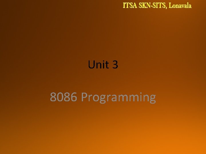 Unit 3 8086 Programming 