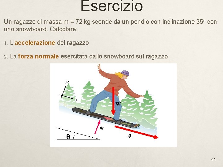 Esercizio Un ragazzo di massa m = 72 kg scende da un pendio con Esercizio Un ragazzo di massa m = 72 kg scende da un pendio con