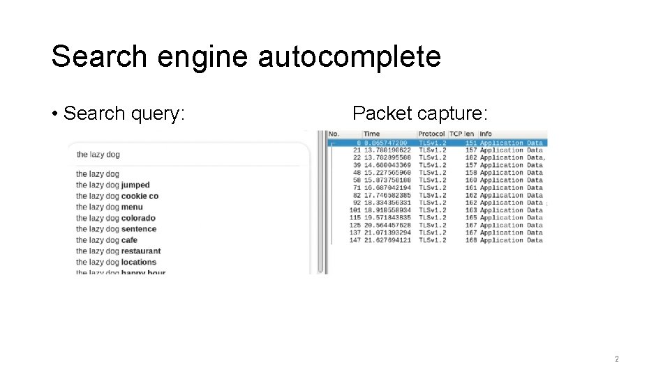 Search engine autocomplete • Search query: Packet capture: 2 