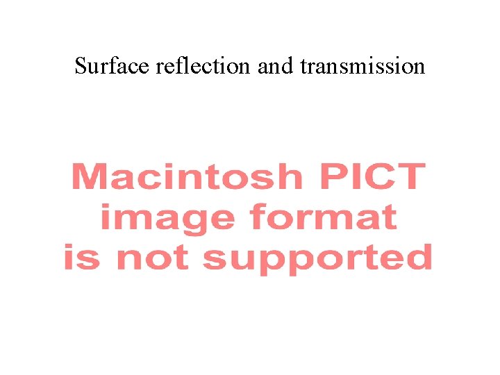 Surface reflection and transmission 