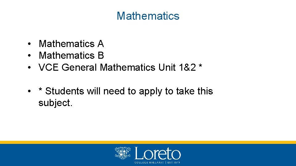 Mathematics • Mathematics A • Mathematics B • VCE General Mathematics Unit 1&2 *
