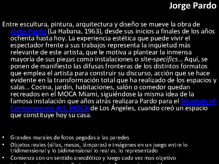 Jorge Pardo Entre escultura, pintura, arquitectura y diseño se mueve la obra de Jorge