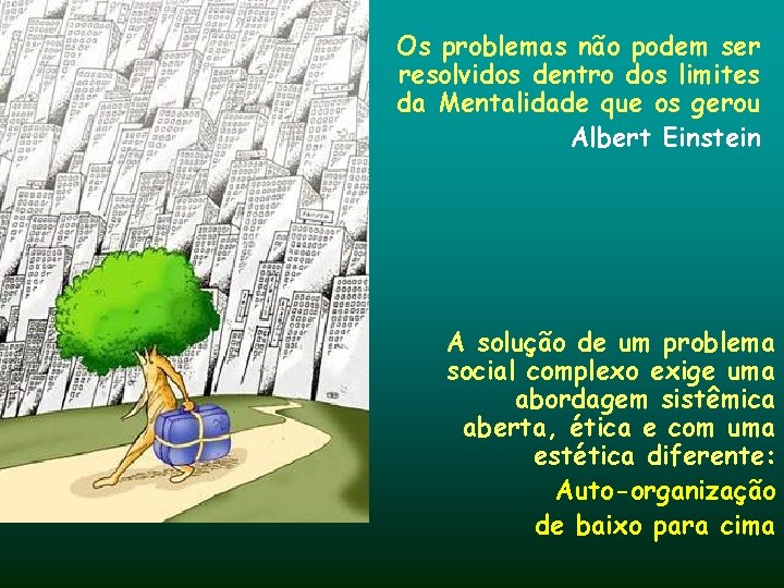 Os problemas não podem ser resolvidos dentro dos limites da Mentalidade que os gerou