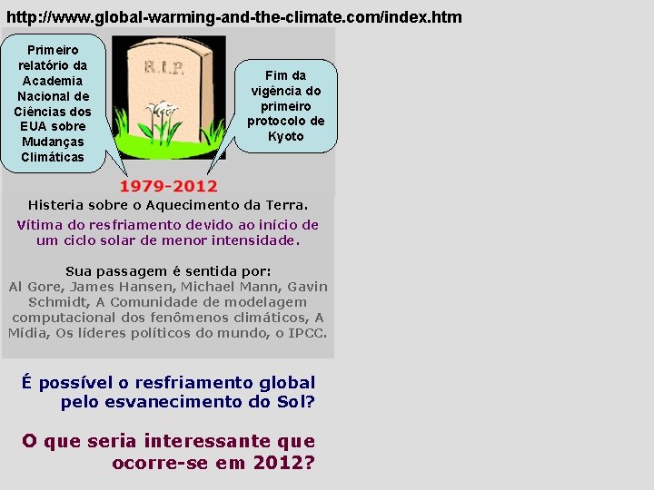 http: //www. global-warming-and-the-climate. com/index. htm Primeiro relatório da Academia Nacional de Ciências dos EUA