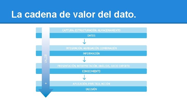 La cadena de valor del dato. 
