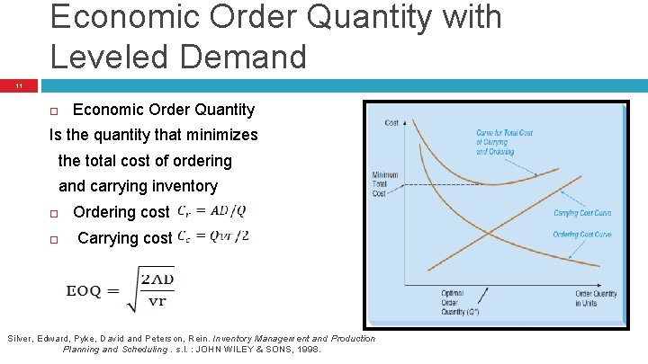 Economic Order Quantity with Leveled Demand 11 Economic Order Quantity Is the quantity Economic Order Quantity with Leveled Demand 11 Economic Order Quantity Is the quantity