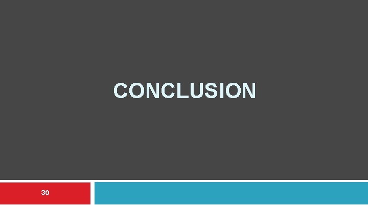 CONCLUSION 30 CONCLUSION 30