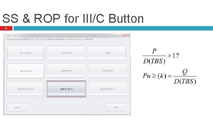 SS & ROP for III/C Button 43 SS & ROP for III/C Button 43