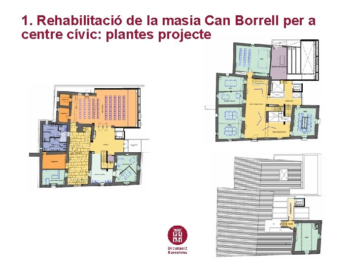 1. Rehabilitació de la masia Can Borrell per a centre cívic: plantes projecte 