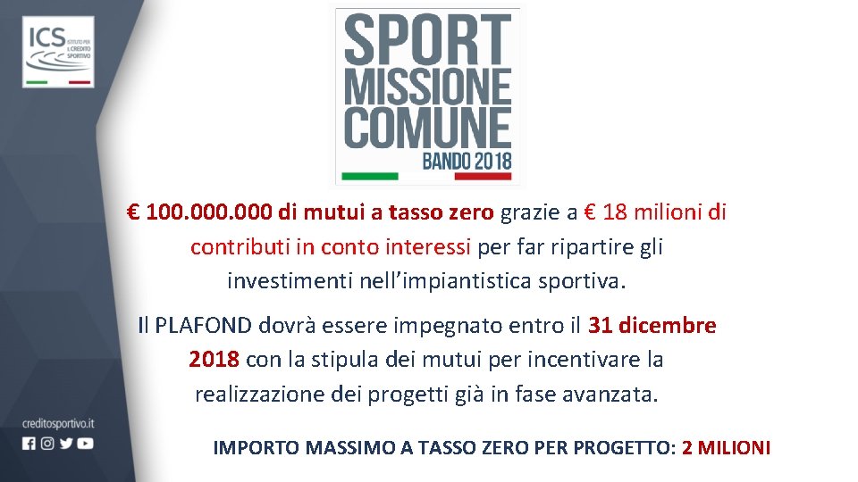 € 100. 000 di mutui a tasso zero grazie a € 18 milioni di