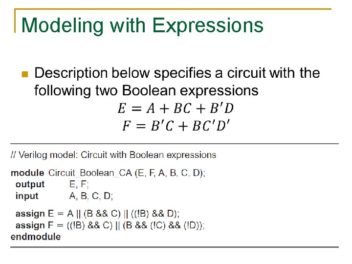 Modeling with Expressions n 