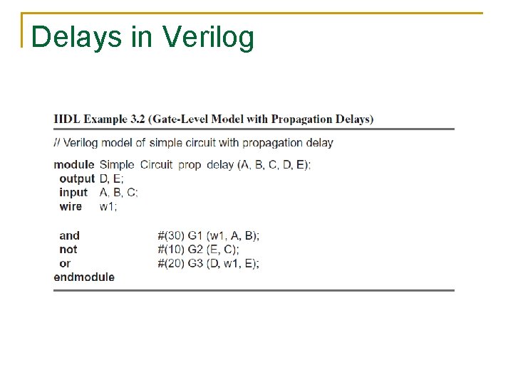 Delays in Verilog 