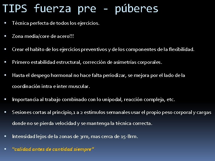 TIPS fuerza pre - púberes Técnica perfecta de todos los ejercicios. Zona media/core de TIPS fuerza pre - púberes Técnica perfecta de todos los ejercicios. Zona media/core de