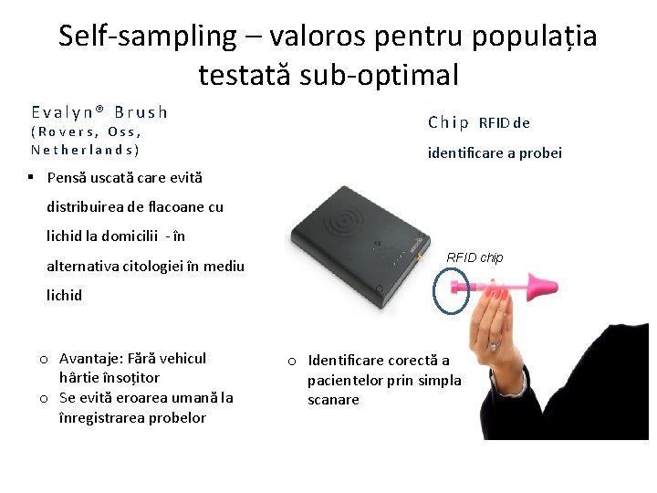 Self-sampling – valoros pentru populația testată sub-optimal Evalyn® Brush (Rovers, Oss, Netherlands) C h