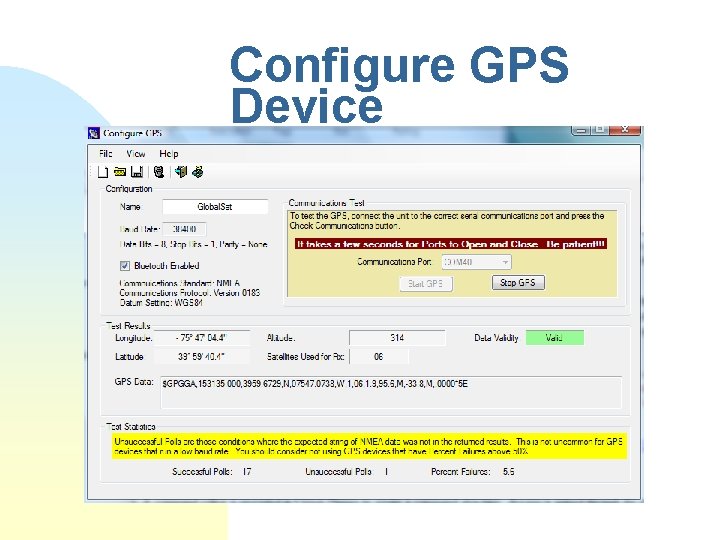 Configure GPS Device 