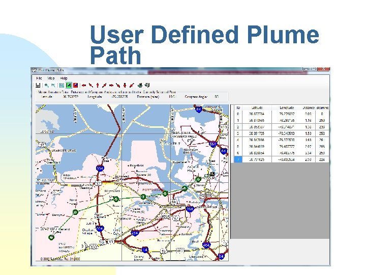 User Defined Plume Path 