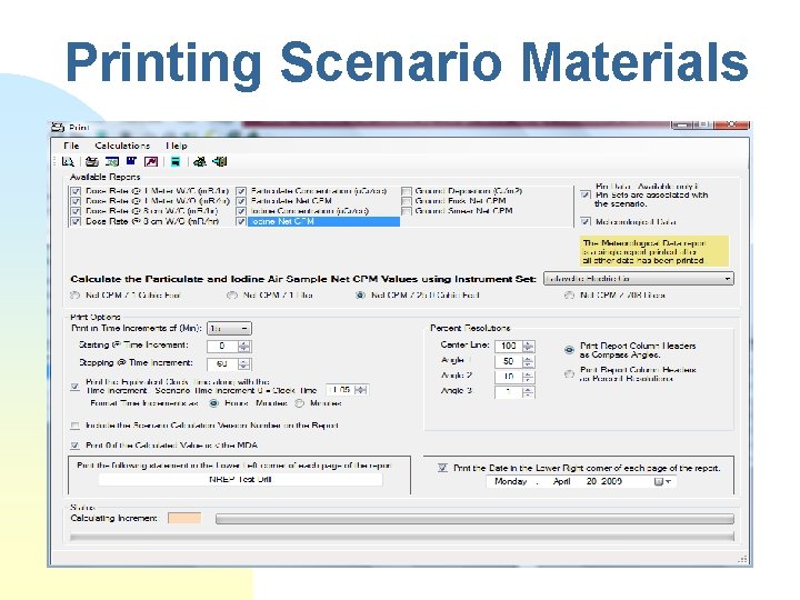 Printing Scenario Materials 