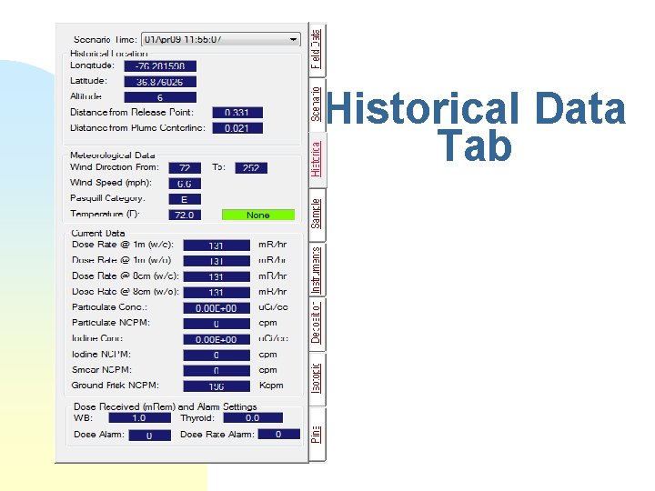 Historical Data Tab 