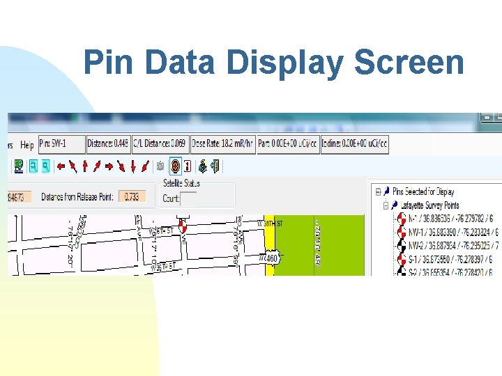 Pin Data Display Screen 