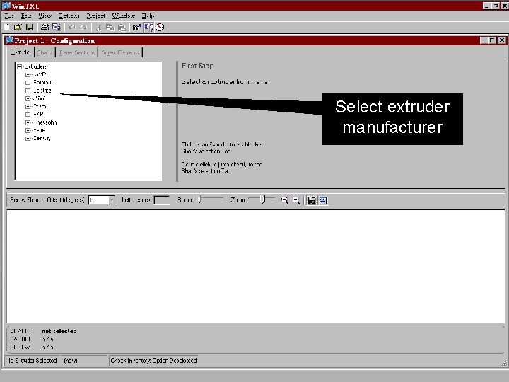 Select extruder manufacturer 