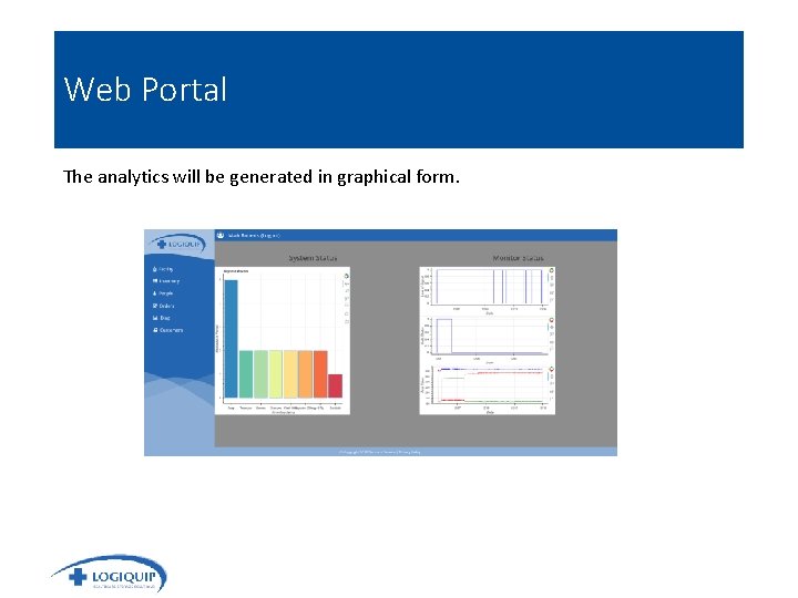 Web Portal The analytics will be generated in graphical form. 