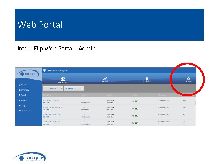Web Portal Intelli-Flip Web Portal - Admin 