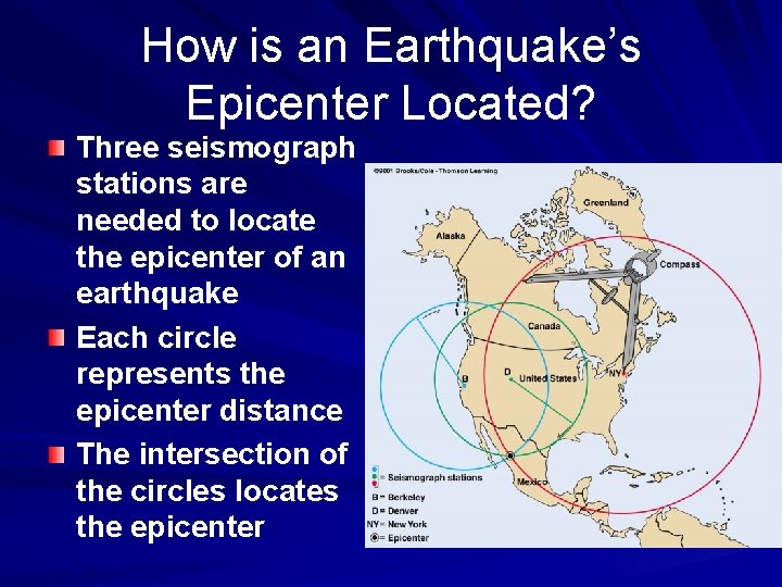 How is an Earthquake’s Epicenter Located? Three seismograph stations are needed to locate the