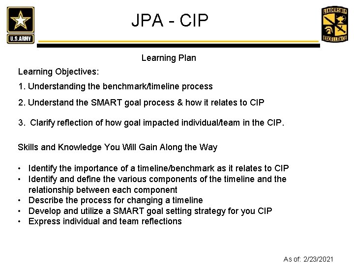 JPA CIP Challenges 1 Understanding the benchmarktimeline process