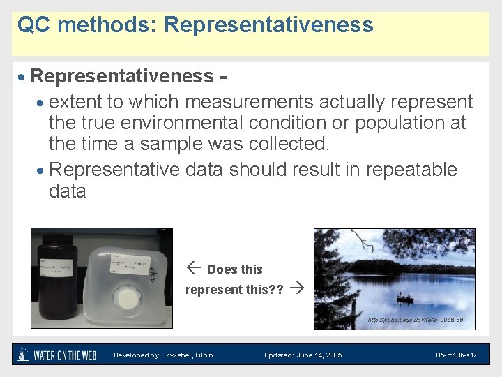 QAQC FOR ENVIRONMENTAL MEASUREMENT Unit 4 Module 13