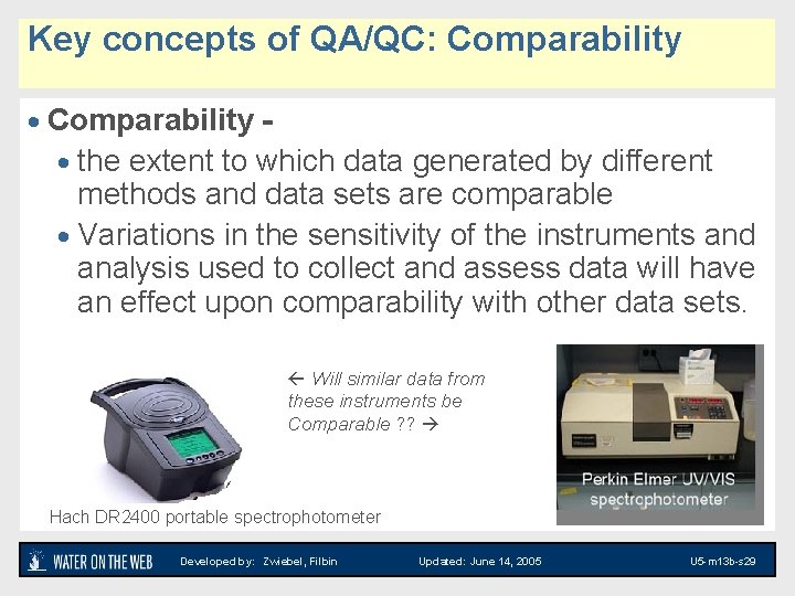 QAQC FOR ENVIRONMENTAL MEASUREMENT Unit 4 Module 13