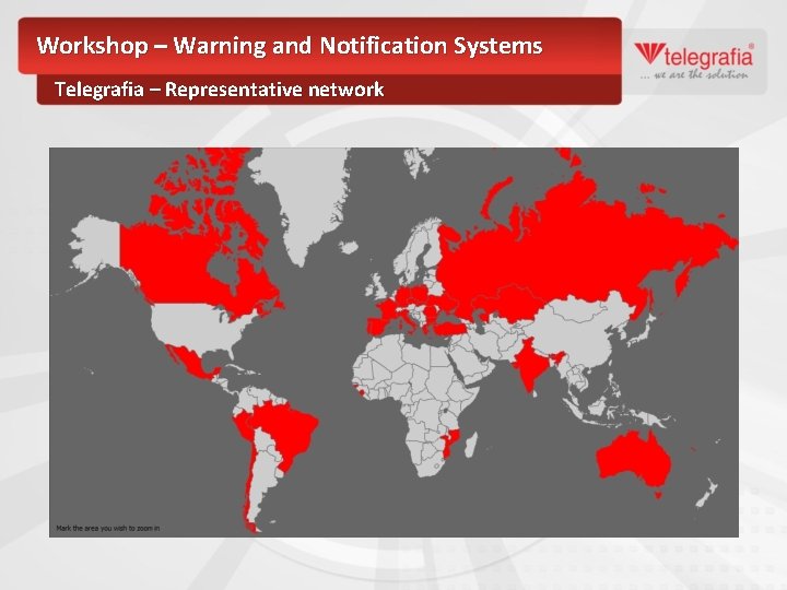 Workshop – Warning and Notification Systems Telegrafia – Representative network 