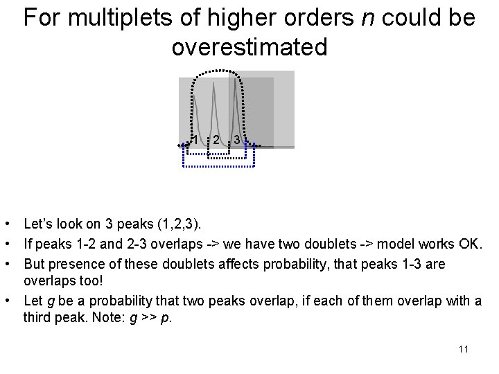 For multiplets of higher orders n could be overestimated 1 2 3 • Let’s