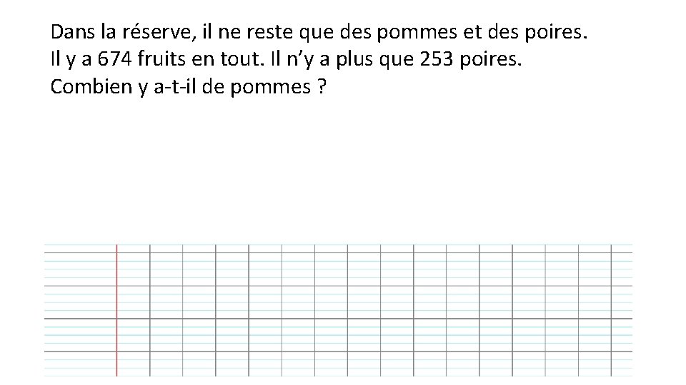 Dans la réserve, il ne reste que des pommes et des poires. Il y