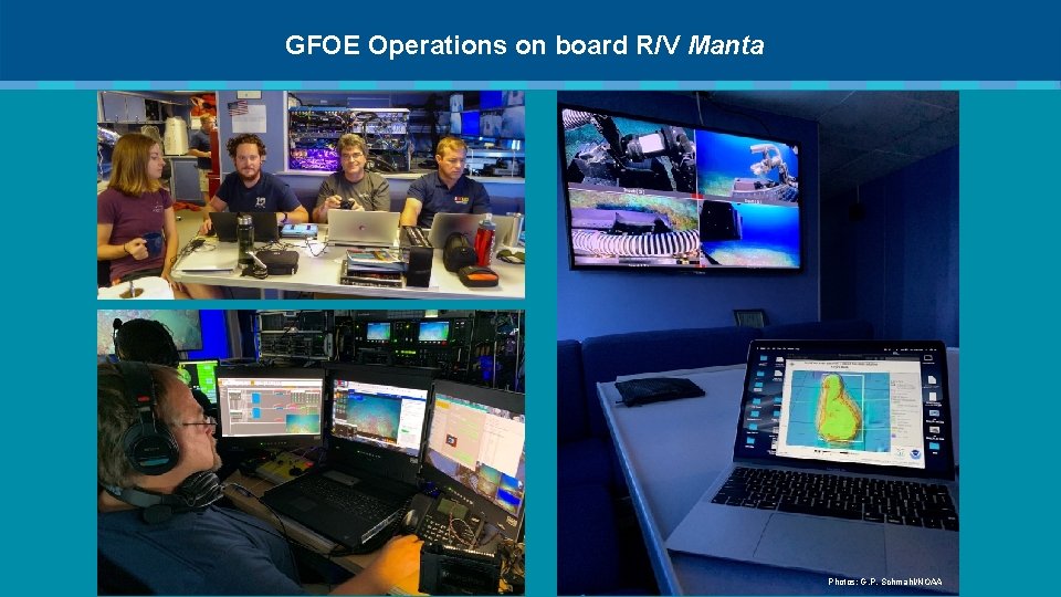 GFOE Operations on board R/V Manta Photos: G. P. Schmahl/NOAA 