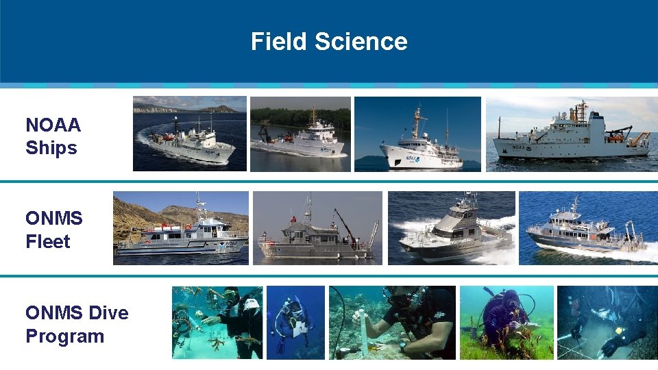 Field Science NOAA Ships ONMS Fleet ONMS Dive Program 