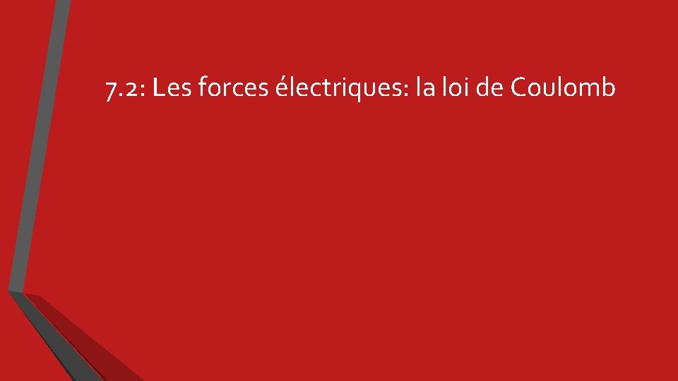 7. 2: Les forces électriques: la loi de Coulomb 