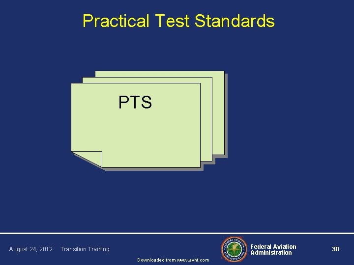 Practical Test Standards PTS August 24, 2012 Federal Aviation Administration Transition Training Downloaded from