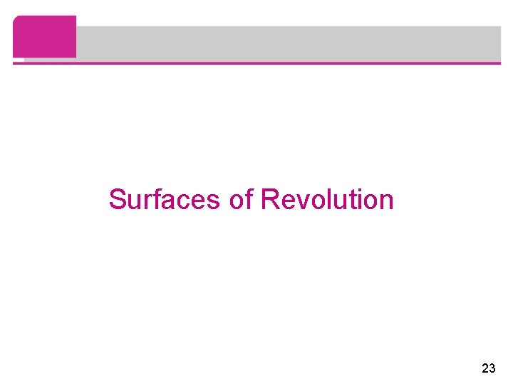 Surfaces of Revolution 23 