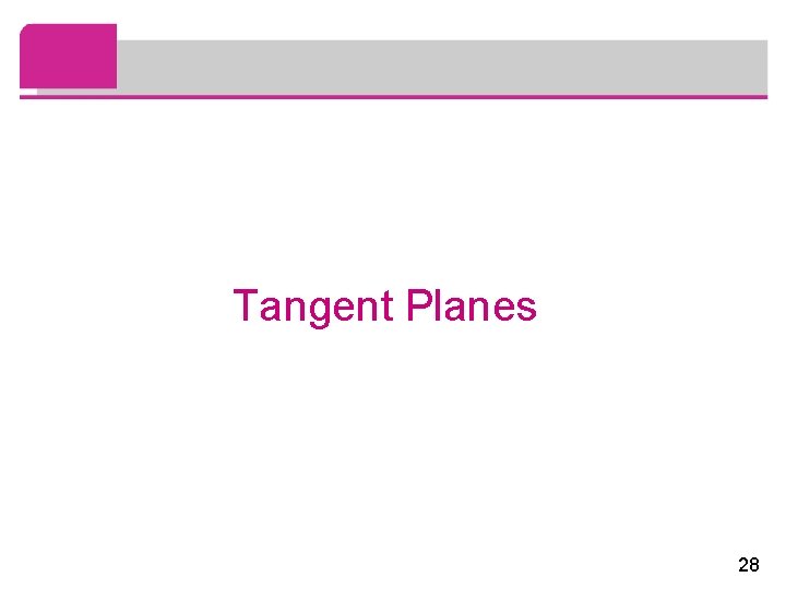 Tangent Planes 28 