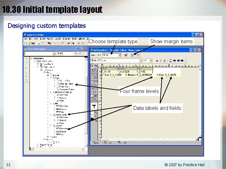 10. 30 Initial template layout Designing custom templates Choose template type Show margin items 10. 30 Initial template layout Designing custom templates Choose template type Show margin items