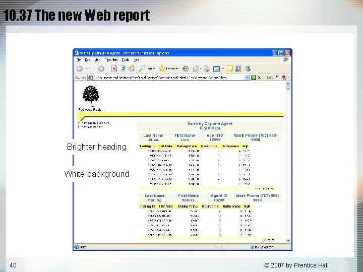 10. 37 The new Web report Brighter heading White background 40 © 2007 by 10. 37 The new Web report Brighter heading White background 40 © 2007 by